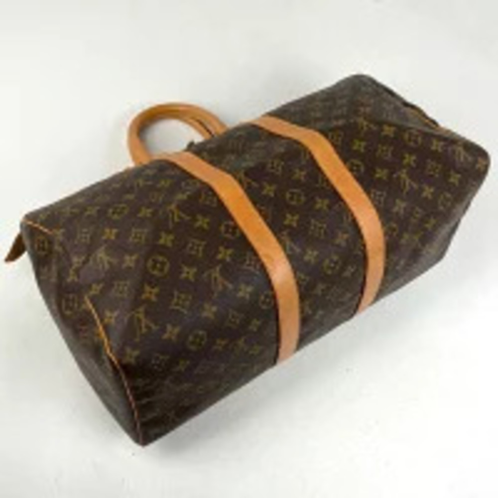 Louis Vuitton Handbag Bag Travel Keepall Monogram Brown Business Boston Brown